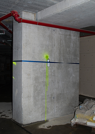', Intervention in underground public parking space, commissioned for The Archive Hotel, Documented action, digital photograph (Callewaert Vanlangendonck Gallery)